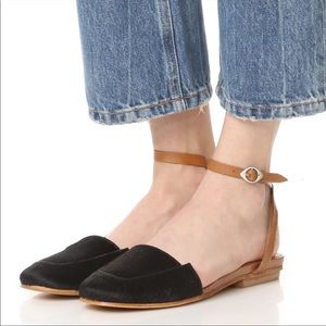 Free People Korine Black Calf Hair Ankle Strap sandals